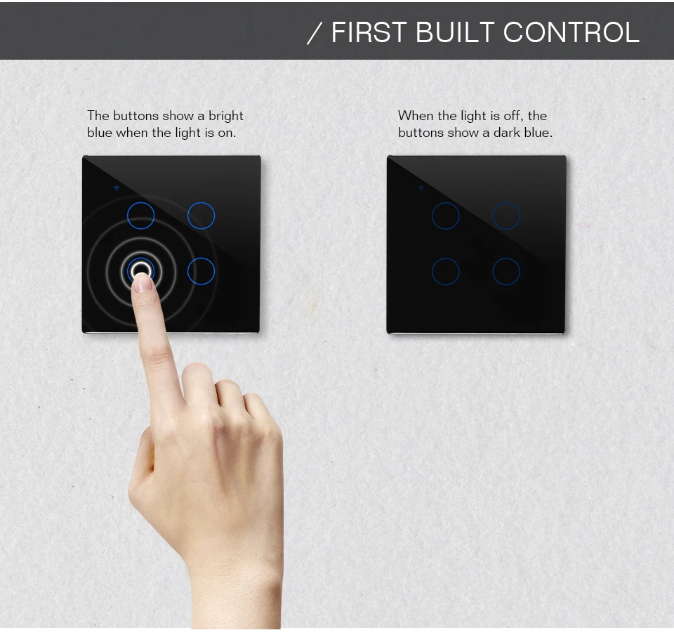 Wifi Wall Touch Sensitive Switch Remote Control 1 2 3 4 Gang Wireless Led Light Smart Touch Screen Switch Glass EU UK Standard (11)