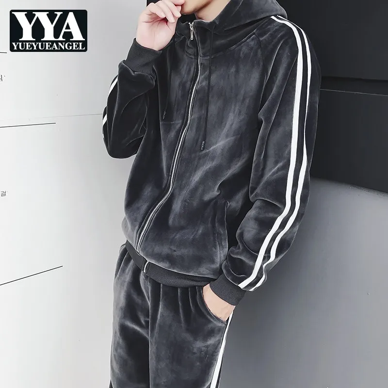 Fashion Sets Mens Autumn Winter Hooded Casual Sportswear