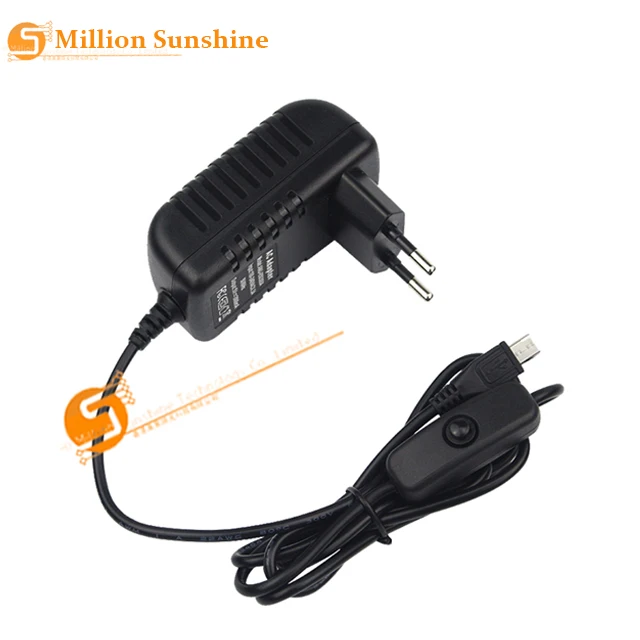 5V 3A Raspberry Pi 3 Power Supply Switch Button Adapter Micro USB Port for Model B | Компьютеры и офис