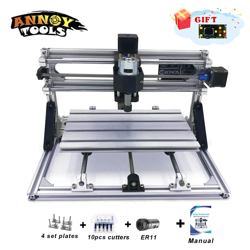 US $97.00 Cnc3018 With Er11 Grbl11 Diy Cnc Engraving Machine Cnc Accessories Laser Cutter Pcb Pvc Milling Machine Wood Router Cnc 3018