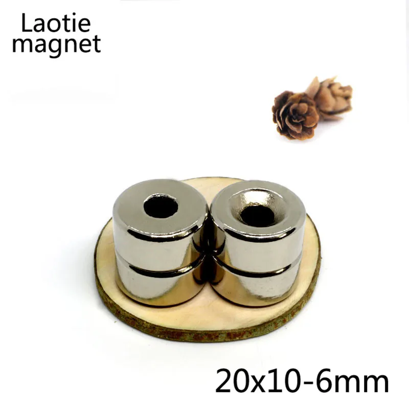 5Pcs 20 x 10 mm 6mm Hole N35 Round Super Strong Rare Earth Neo Neodymium Magnet Ring Permanet Magnetic Magnets Crafts Disc
