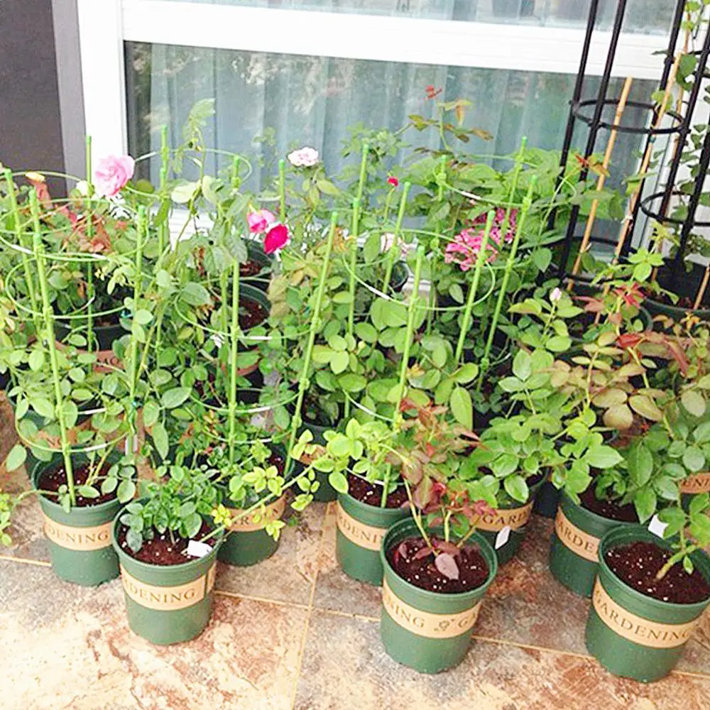 

1 Pc Durable Creative Climbing Vine Rack 45cm/60cm Plastic Coated Iron Plant Support Frame Garden Balcony Plant Flower Trellis