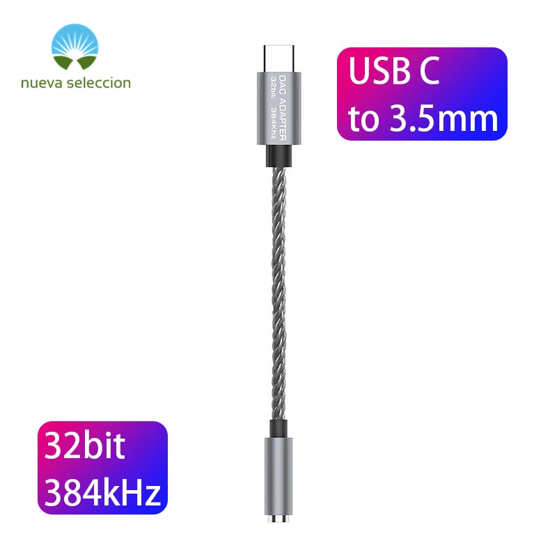 Hi-Fi DAC усилитель для наушников USB Type C до 3 5 мм разъем аудиоадаптер 32 бит 384 кгц