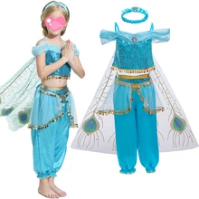 Зимний нарядный костюм Аладдина, одежда для маленьких девочек Рождественский костюм с принтом для девочек, одежда Детский комплект для детей от 3 до 10 лет