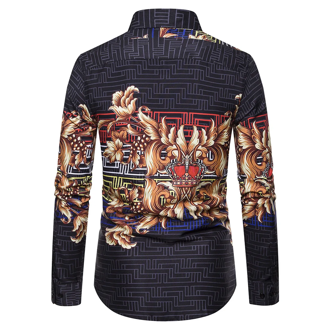 Top men shirt men men s shirts fashion casual shirts printed shirts men s lapel shirts 2