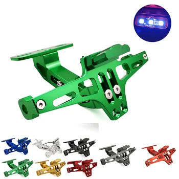 

Motorcycle Adjustable Angle License Plate Holder Bracket CNC Aluminum For Kawasaki ZG1000 ZRX 1100 1200 11 1100 9 6 9R R 400 600
