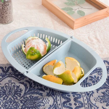 

Multifunction Folded Drain Basket Rice Washing Colander Vegetables Fruit Drain Storage Basket Kitchen Useful tool