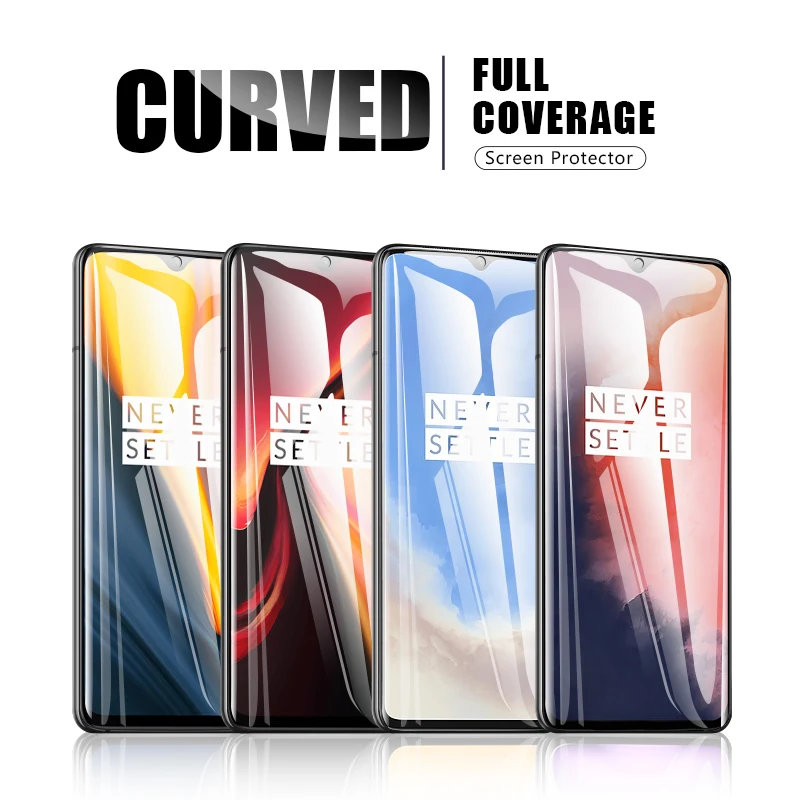 Изогнутое стекло для oneplus 7t 3-1 шт. защита экрана с полным клеем оригинальная