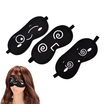 

1pc Sleeping Eye Mask Black Eye Shade Sleep Mask Black Mask Bandage On Eyes For Sleeping Emotion Sleep Mask
