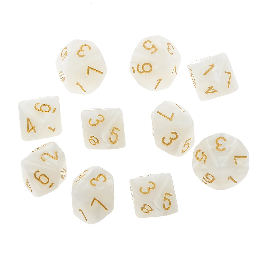20x 22mm Ten Sided Dice D10 for Playing Dungeons D&D TRPG Roleplay Game Toys Party Gambling Dices Game Digital Dices