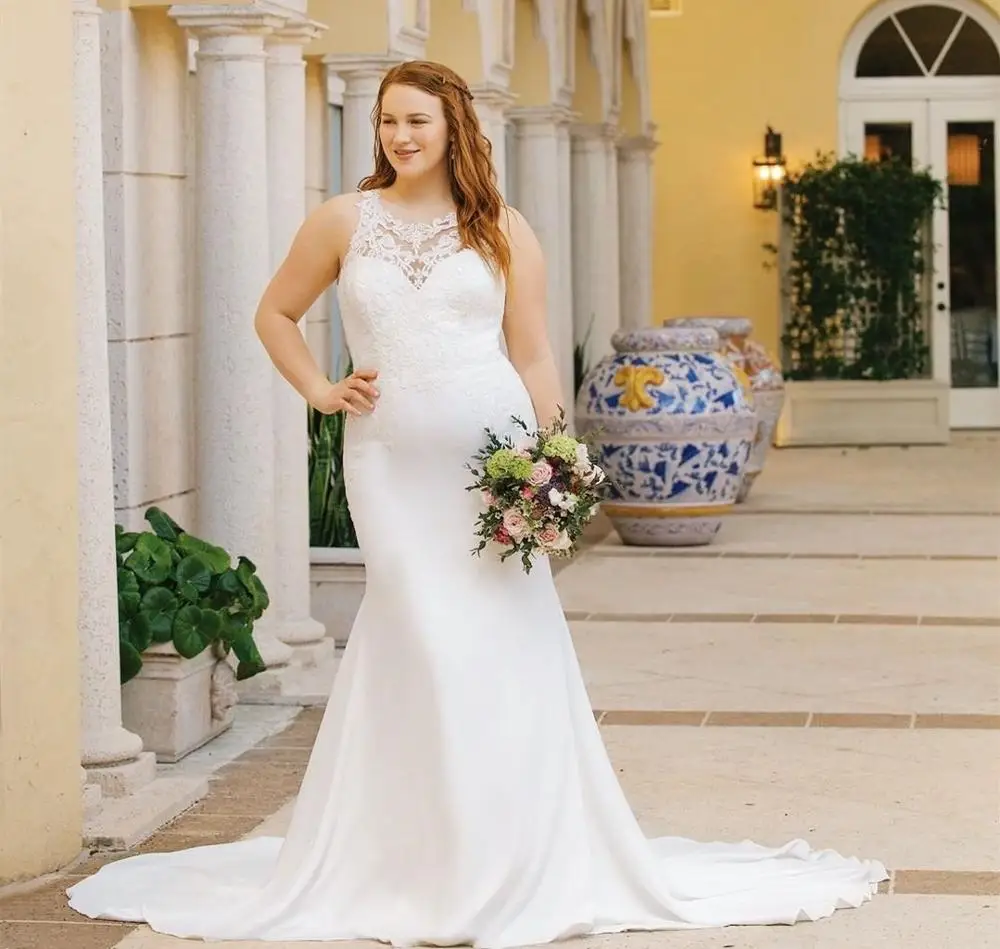 

2020 robe de soir e longue lace bridal gowns mermaid plus size high quality robe mariage vestido de noiva de manga longa sale