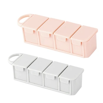 

JORDAN & JUDY 2Pcs Portable Dispensing Kit One-Week Travel Sub-Packaged Mini Medicine Box - Light Grey & Pink