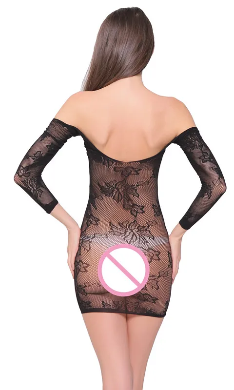 Короткое Сексуальное Женское Платье-комбинация в сетку, черное платье-мини с открытой промежностью, сексуальное платье-комбинация, одежда для сна, банный Халат