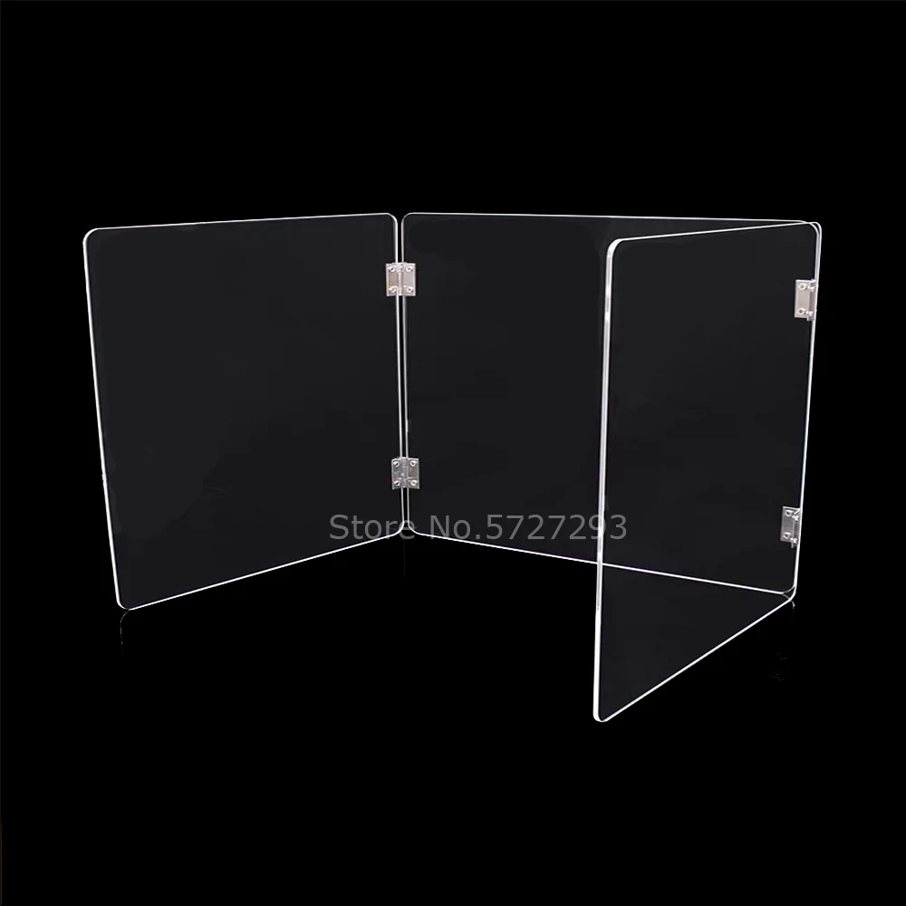 

Foldable 40x35cm Completely Clear Antispray Plexiglass Divider Protection Barrier Counter Acrylic Sneeze Guard Shield Counter