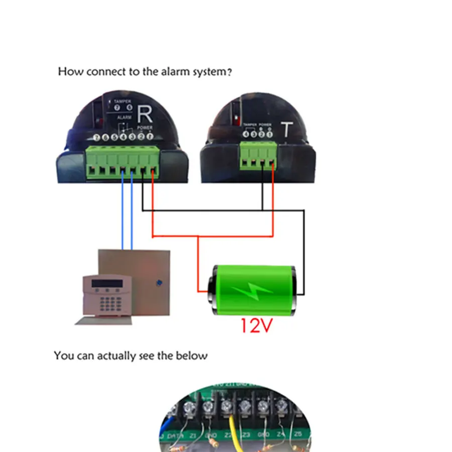 Waterproof Outdoor Perimeter Wall Barrier Two Beam Detector Active Infrared Intrusion Fence Sensor 20m~100m for Burglar Alarm