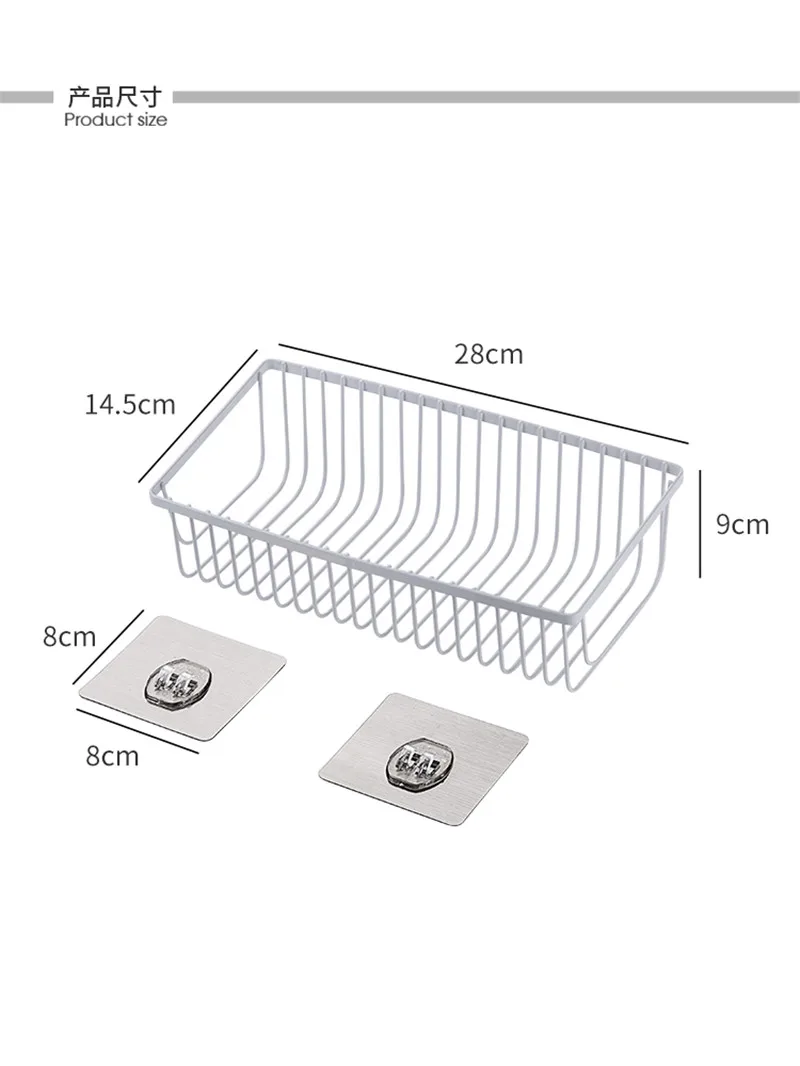 Wall Hanging Shelf Kitchen Storage Rack Bathroom Wall Hanger Suction Cup Corner Shower Shelf Bathroom Shampoo Shower Shelf Hold