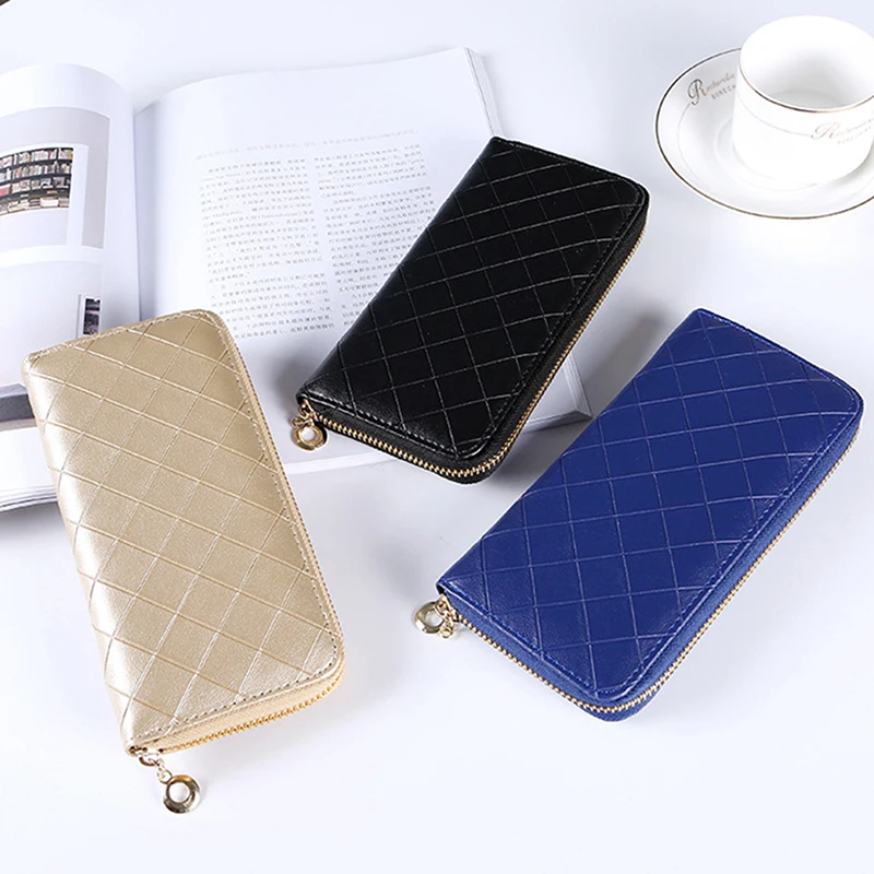 

2019 Fashion New Women's Wallet Solid Color Square Long Wallet Creative Wallet Multi-Card Makeup Card Storage Bag