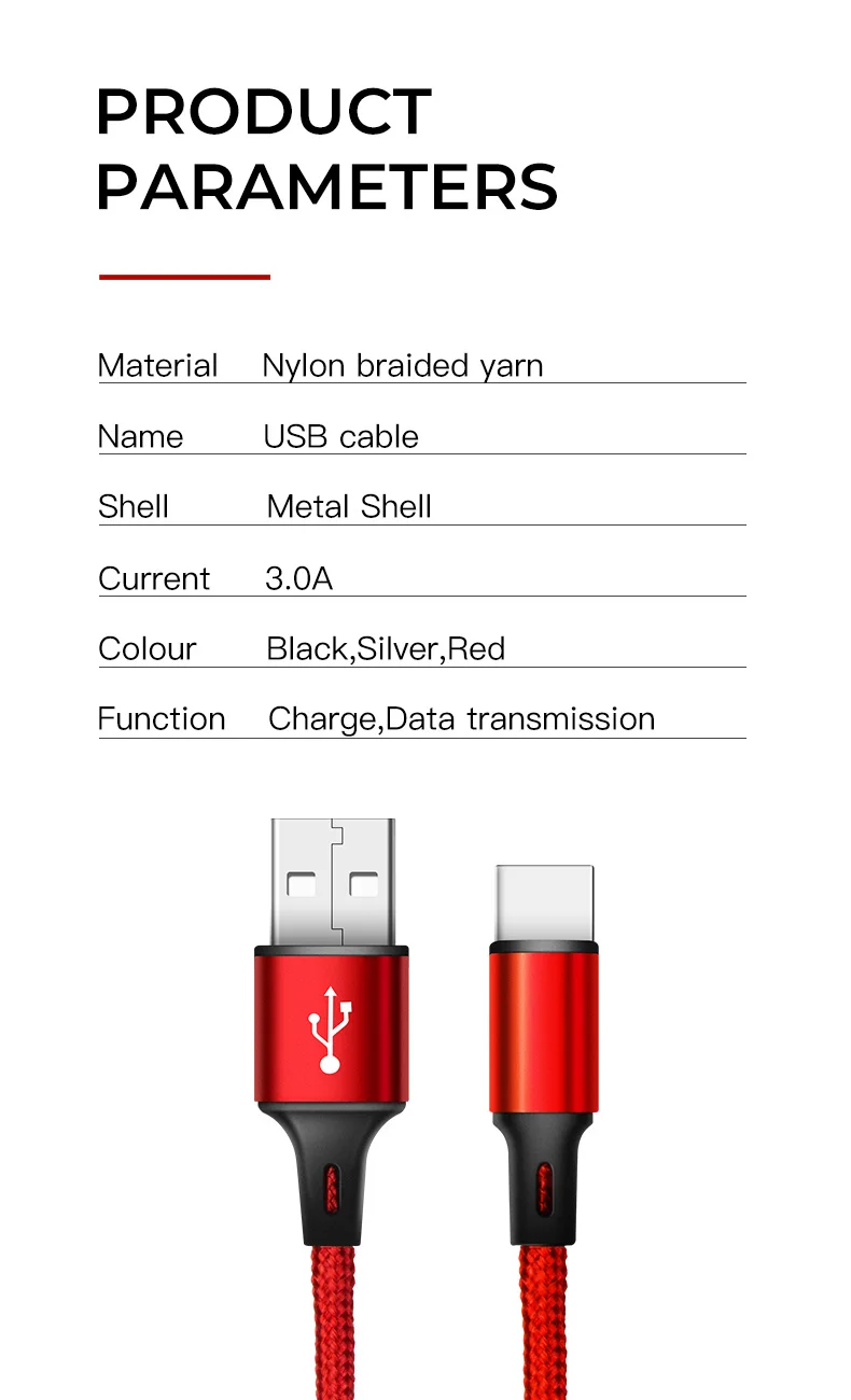 IONCT 3A кабель для быстрой зарядки usb type C USB C кабель для передачи данных usb-c зарядное устройство для samsung Xiaomi mi 8 красный mi Note 7 кабель type-c провод