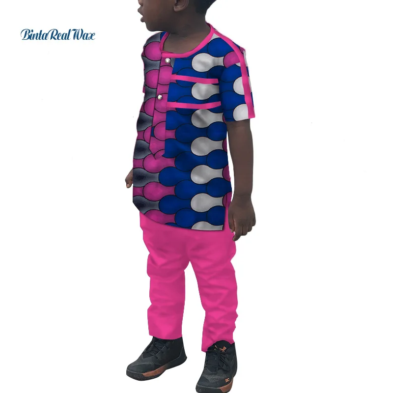 В африканском стиле для мальчиков топы и штаны, комплекты размера плюс, бразильское, богатая в африканском стиле, с рисунком, из кусков, рубашка и штаны, костюмы, детская Костюмы WYT258 - Цвет: 18