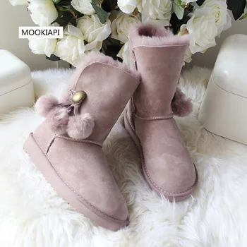 

The latest high-quality women's snow boots in Europe in 2019, real sheepskin, 100% natural wool, free delivery, women's shoes