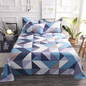 

46 Colorful twin flat sheets king size pretty geometric plaid bed sheets queen size bed lines multicolor grids bedsheet #/L