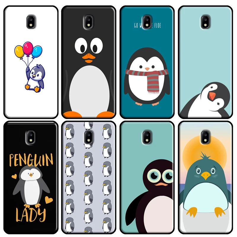 Simpatica Custodia Pinguino Per Samsung Galaxy J7 J3 J5 2017 A3 A5 2016 J4 J6 A8 A6 Plus J2 Core J8 2018 Custodia
