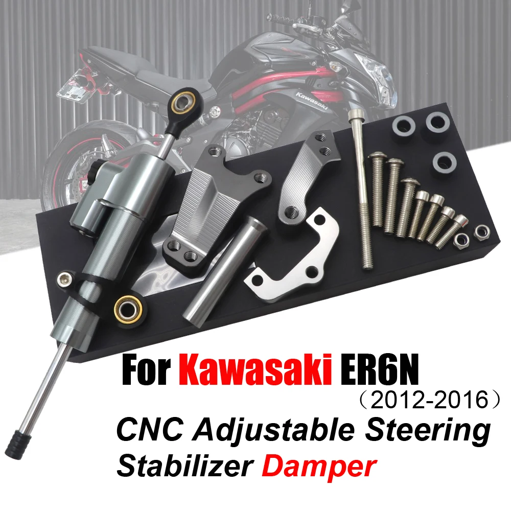 Демпфер руля для Kawasaki ER6N 12 16 аксессуары мотоциклов с кронштейном 2013 2014 2015