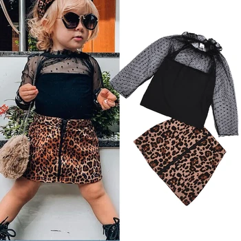 

Spring Baby Girl Clothes Boutique Kids Clothing Bebe Leopard Print Dresses for Party Toddler Girl Clothing Children Girls Dress