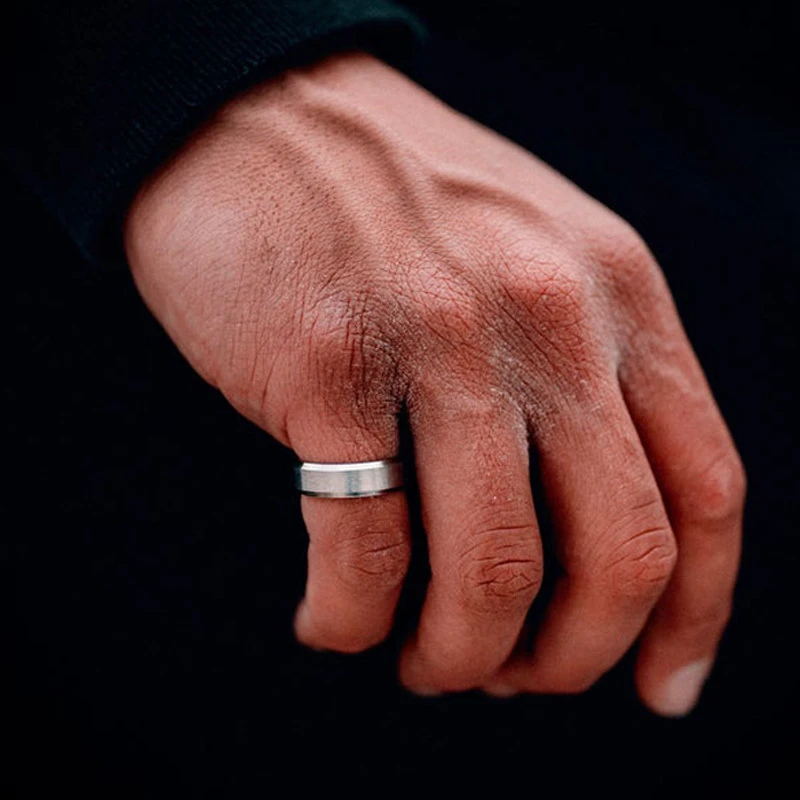 2021 Simple Matte Men Rings Width 8MM Classic Three Color Stainless Steel Rings For Men Jewelry Anniversary PartyGift