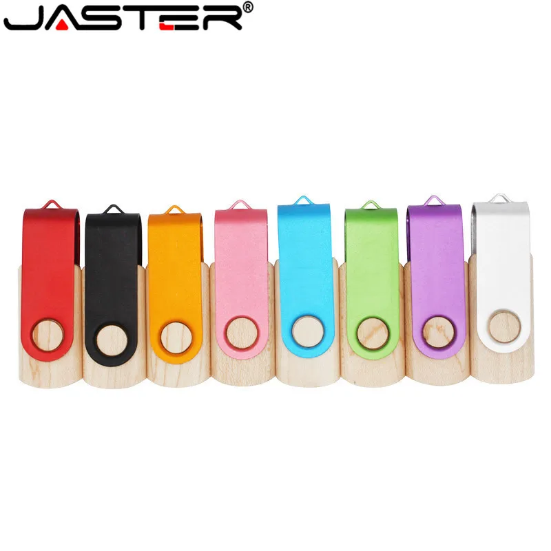 JASTER ручка накопитель вращающийся зажим Деревянный USB 2 0 4 ГБ 128 16 32 64 usb флэш карта