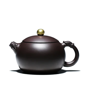 

Ancient Yue Tang Yixing Dark-red Enameled Pottery Teapot Famous Pure Manual Tuba Household Tea Set Infusion Of Tea Kettle Single
