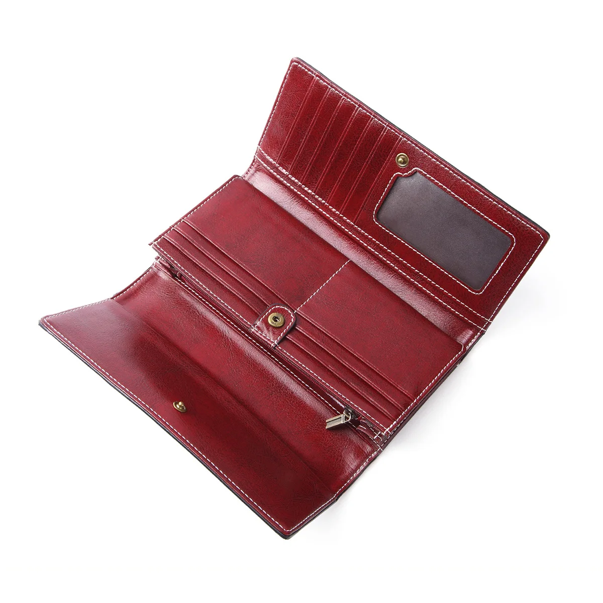 2022 Leather Women Wallets Name Engraving Genuine Leather Female Wallets Classic High Quality Fashion Photo Holder Women Purse