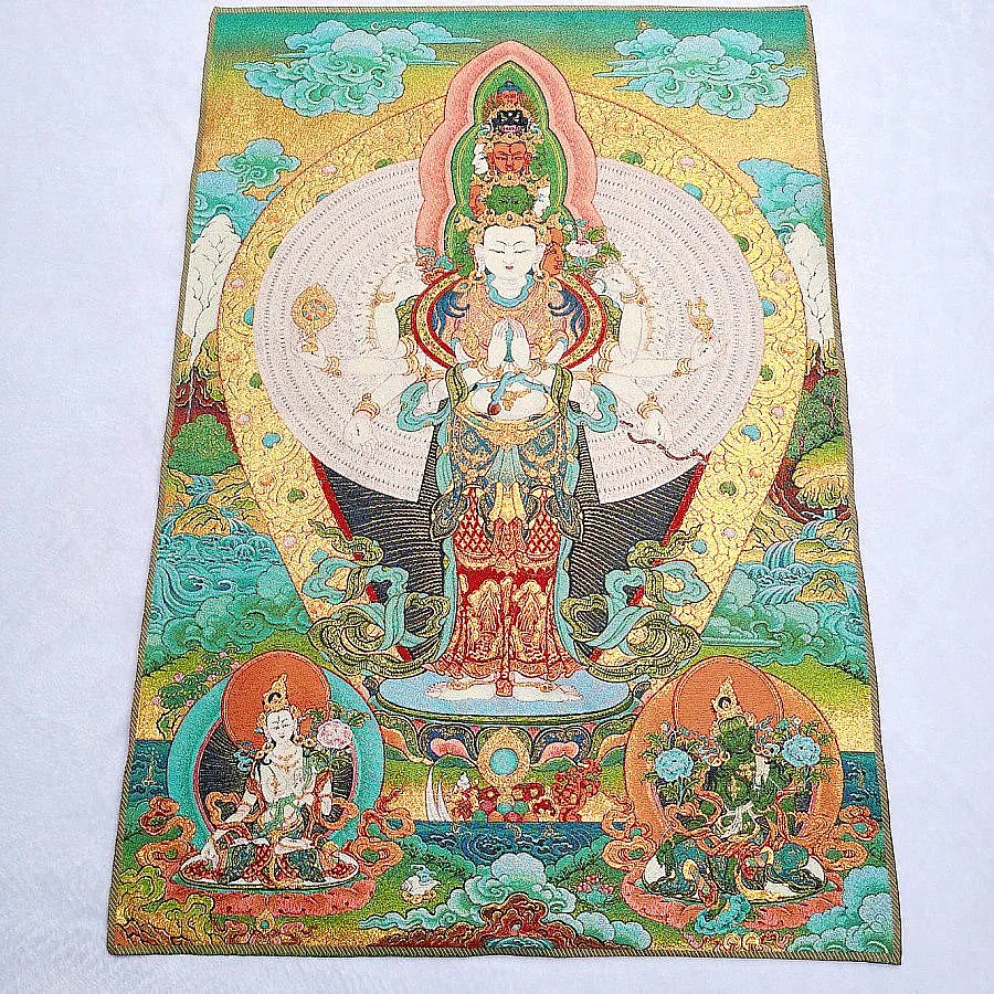 

Thousand hand Guanyin embroidery painting Tibetan home decoration painting