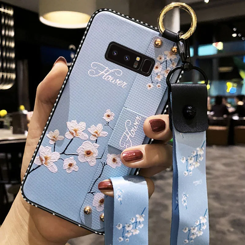 Чехол с ремешком на запястье для Samsung J3 J4 J5 J6 J7 J8 A5 A6 A7 A8 Plus 2018 2017 2016 A10 A30 A50 M10 M20 M30