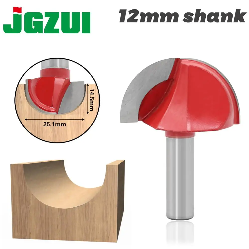  1PC 12mm Shank Core Box Router Bit - 1/4 Radius For Woodworking Cutting Tool