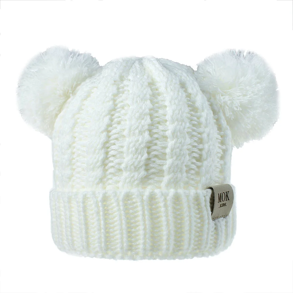 Baby Beanies Hat Pompon Winter Children Warm Hat Knitted Cute Cap Baby Girl Boy Hat Beanie Soft Toddler Hat Bonnet