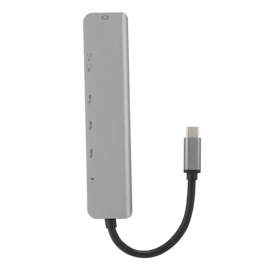 HDMI концентратор 7 портов расширения в 1 USB-C концентратор Алюминиевый сплав Док-станция для MacBook Pro/Chromebook