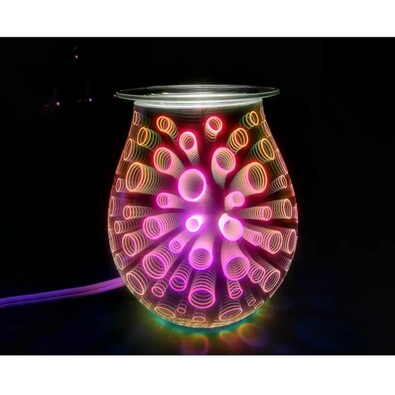 3D стеклянный рассеиватель для ароматерапии электрическая ароматерапия лампа воск расплава теплее стеклянная Свеча лампа для дома офиса спальни