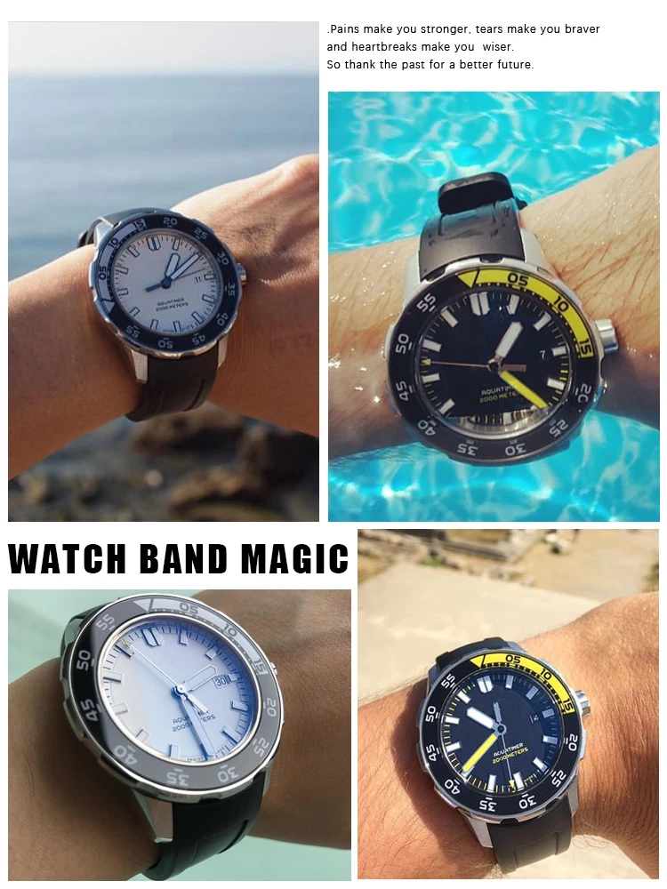 22mm High Quality Fluorine Rubber Watch Strap for IWC AQUATIMER FAMILY  IW376708/356801/356810 Watchband Accessories for Men - AliExpress Watches