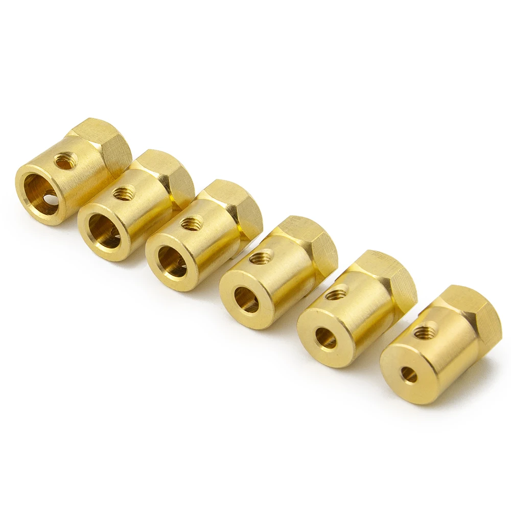 

Brass Hexagon Adapter Shaft Coupling Universal Joint Coupler for Boat Car Toy Model