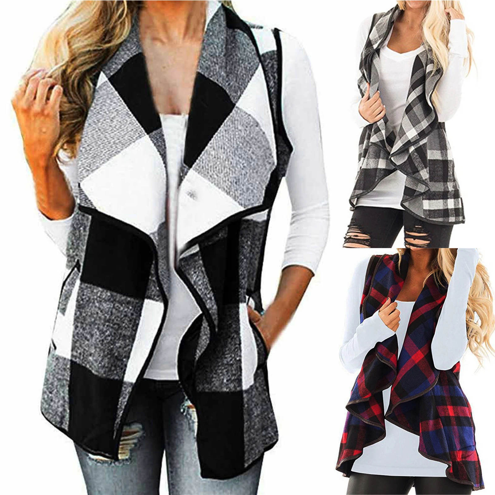 Luxe Middel Neem een ​​bad Winter Warme Plaid Vesten Vrouwen Dikke Vest Mouwloze Jas Jas Vest Dames  Kleding Voor Herfst Winter Casual Uitloper|Vesten en gilets| - AliExpress