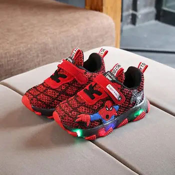 

2020 New Boys Sneakers Girls Spiderman Kids Led Shoes With Lights Sneaker Spring Autumn Shoes Children Toddler Baby Girl Shoes