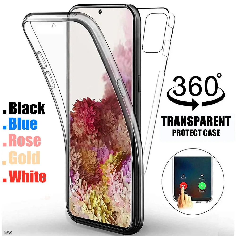 Двойной Мягкий силиконовый чехол 360 для Sasmung Galaxy S20 Ultra S10E S10 Lite Note 10 Pro 9 A7 A9 2018 A51 A71 A10