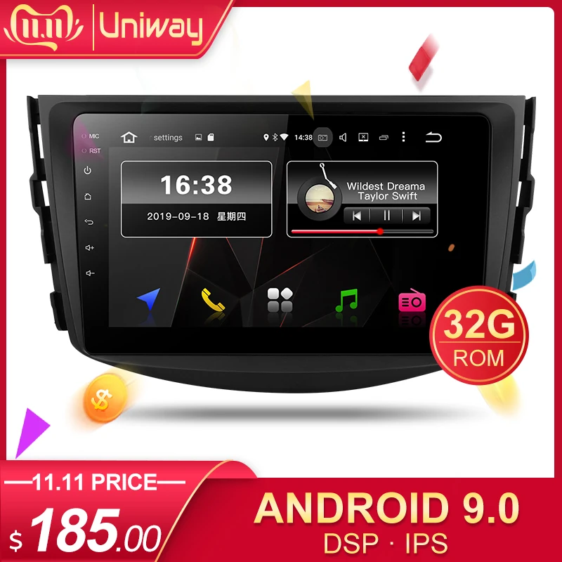 Best Uniway ARAV48071 android 9.0 car dvd for Toyota RAV4 2007 2008 2009 2010 2011 car radio gps navigation with steering wheel 0 Best Uniway ARAV48071 android 9.0 car dvd for Toyota RAV4 2007 2008 2009 2010 2011 car radio gps navigation with steering wheel 0