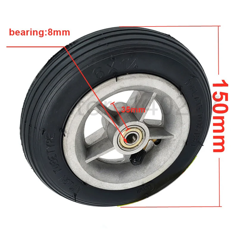 6X1-1-4-Wheels-150mm-6-inch-Pneumatic-Tire-Inner-Tube-with-4-inch ...