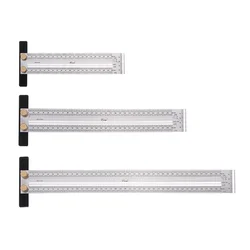 Règle en T de marquage de précision en acier inoxydable, 200/300/400mm, pour le positionnement des trous, outil de traçage du bois 