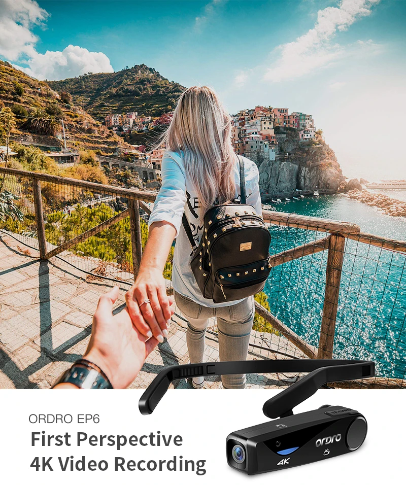 ORDRO EP6 4K Video Camera Camcorder Ultra HD 60FPS Anti-shake IP65 Dust-proof Waterproof Wearable Mini Filmadora Vlog Camera
