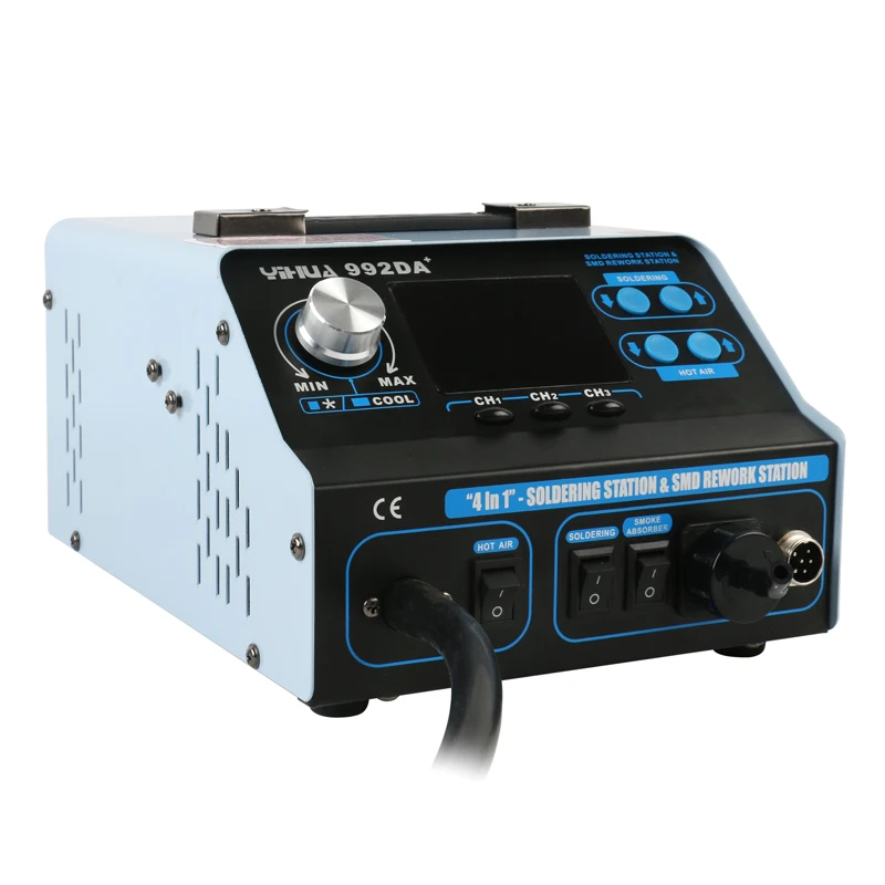 Паяльник YIHUA 992DA + 4 в 1 с цифровым регулируемым дисплеем паяльная станция горячим