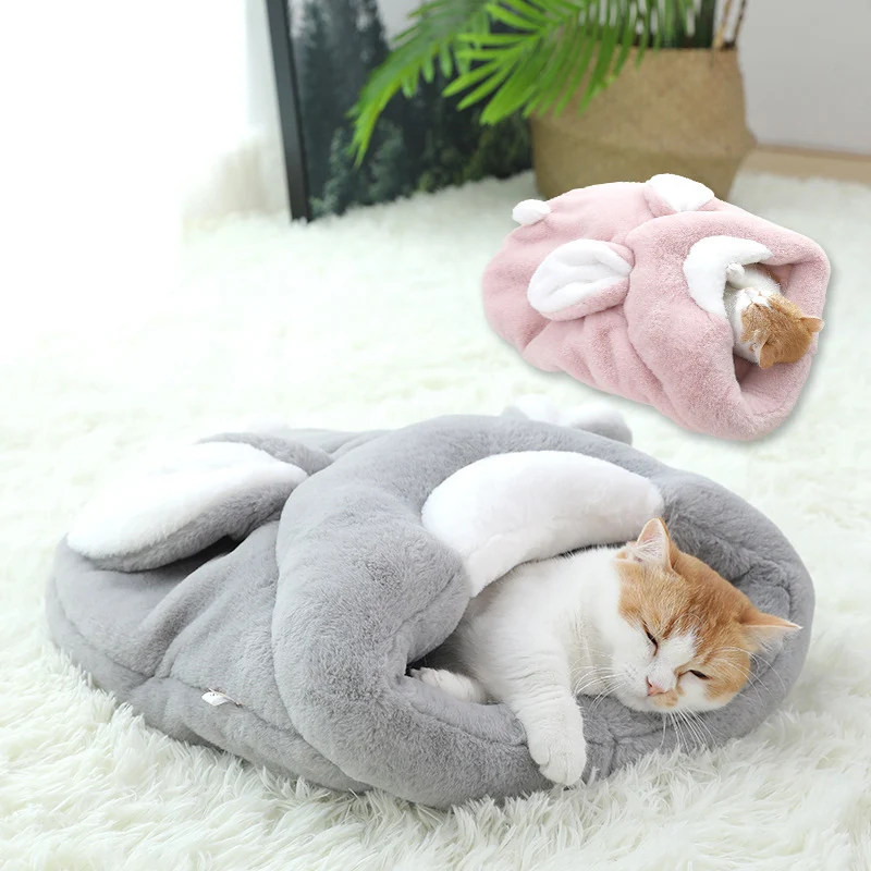 

Warm Fleece Dog Cat Bed Net Red Cute Pet Sleeping Bag Cushion For Medium Small Dogs & Cat Winter Dog Kennel Puppy Mat Ped Bed