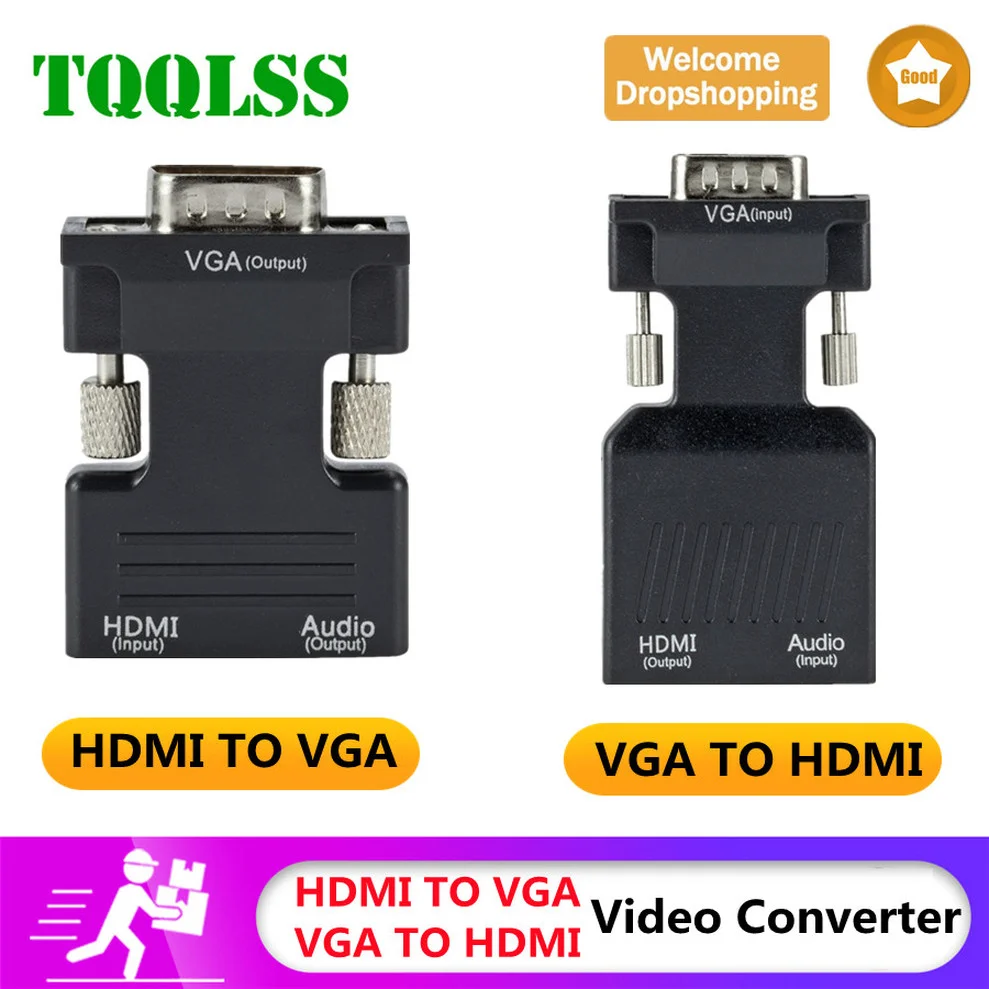 Адаптер HDMI-VGA или Φ 1080P адаптер VGA для ПК ноутбука проектора HDTV видео аудио |